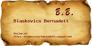 Blaskovics Bernadett névjegykártya