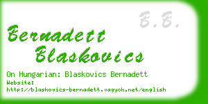 bernadett blaskovics business card